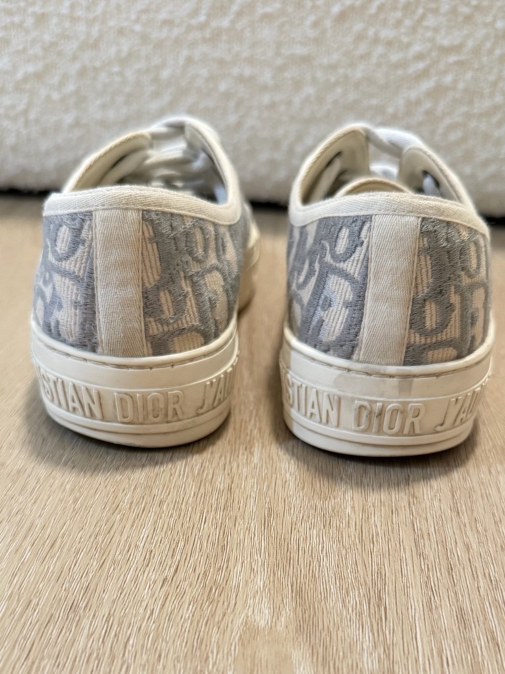 Stone Gray Dior Oblique Embroidered Cotton - Picture 7 of 8